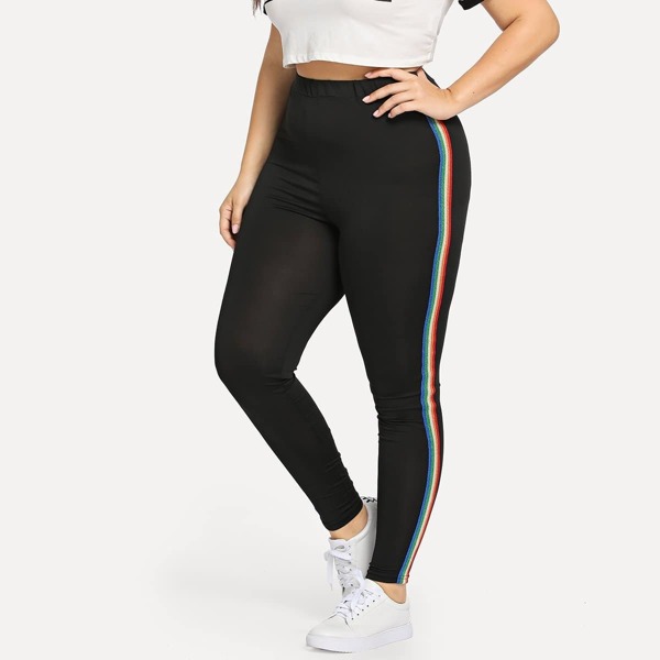 

Plus Contrast Taped Side Leggings