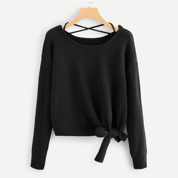 

Knot Side Criss Cross Back Sweater