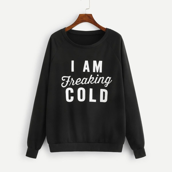 

Plus Letter Print Sweatshirt