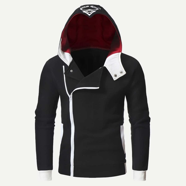 

Men Abstract Print Back Hooded Sweatshirt
