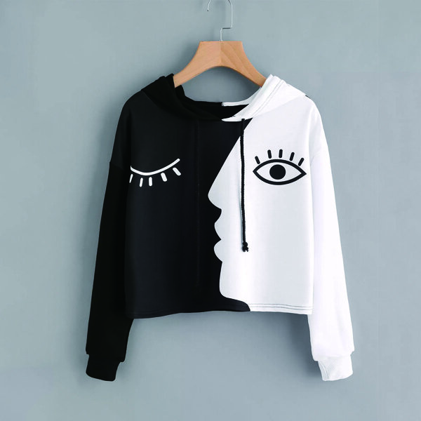 

Plus Figure Print Drawstring Detail Sweatshirt