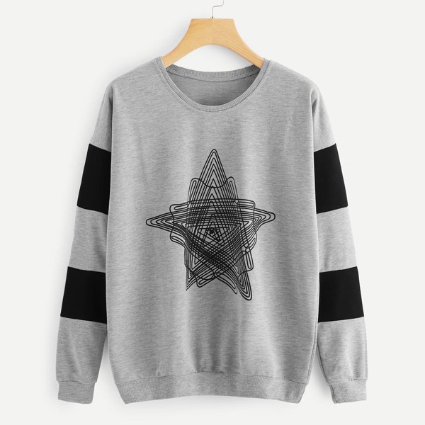 

Plus Geo Print Sweatshirt