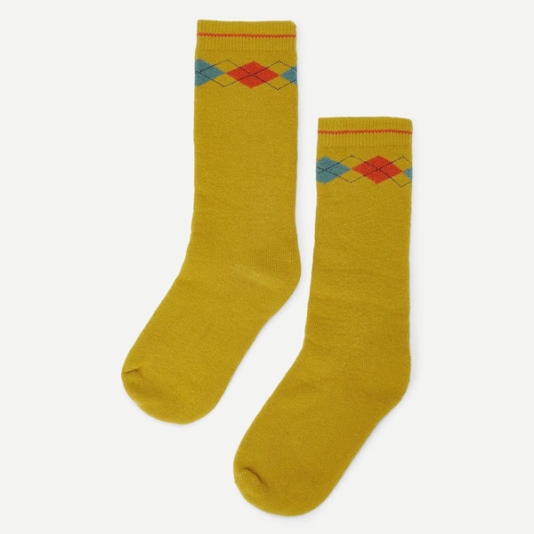 

Kids Diamond Print Calf Length Socks