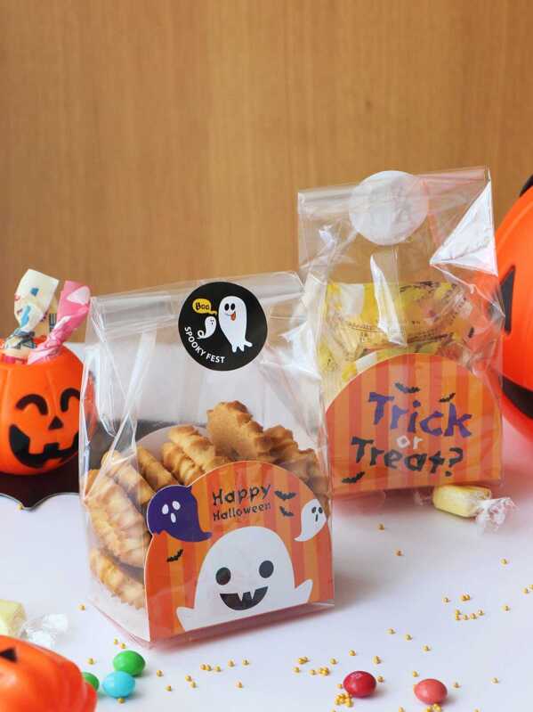 

Хэллоуин Clear Cookie Packaging Bag 10pcs, null