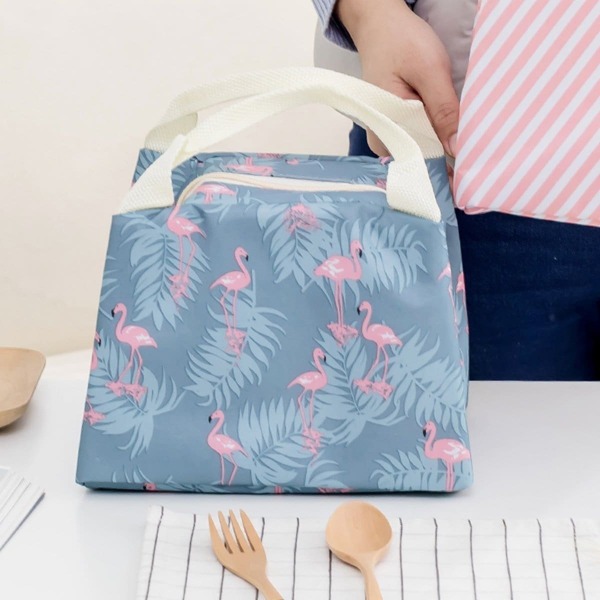 

Flamingo Print Zipper Lunch Bag