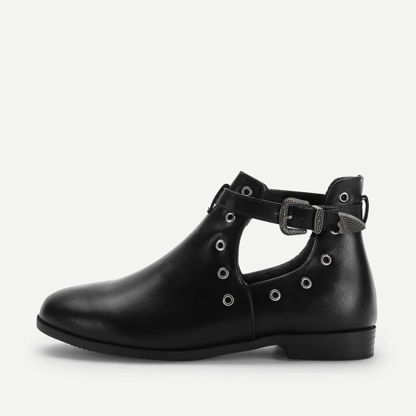 

Western Buckle Cut Out Boots