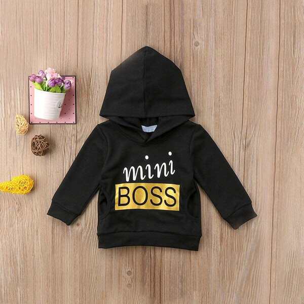 

Toddler Boys Letter Print Sweatshirt, Black