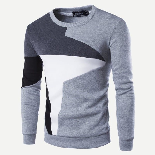

Men Crew Neck Color Block Sweatshirt