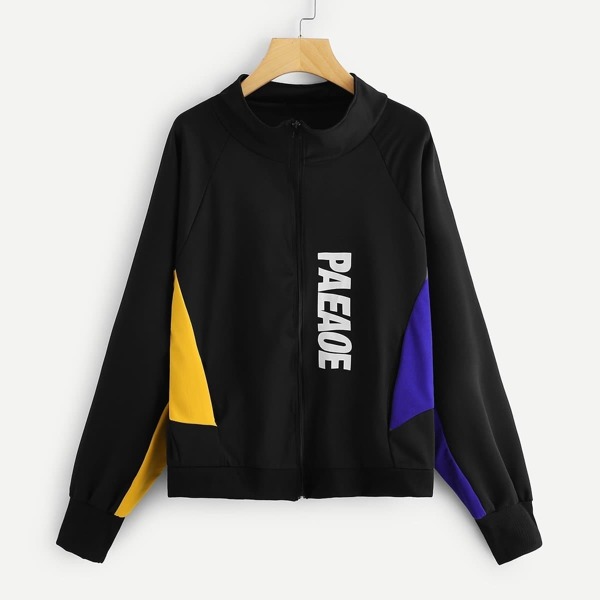 

Plus Letter Print Jacket