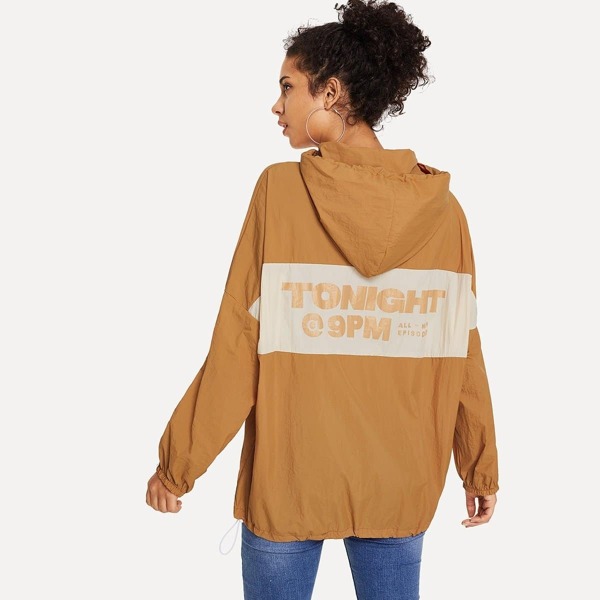 

Contrast Striped Hooded Jacket, Multicolor