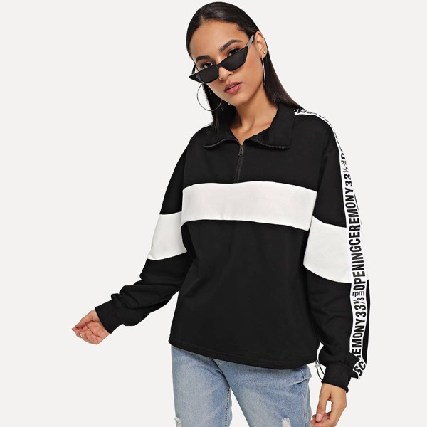 

Tape Detail Color Block Sweatshirt