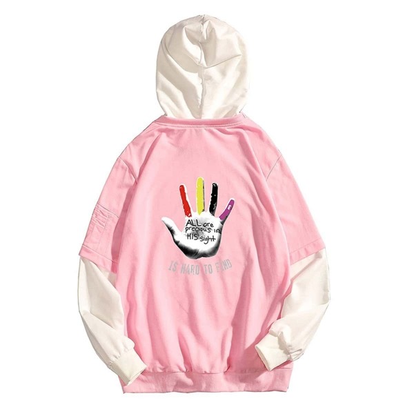 

Men Hand And Letter Print Hooded Sweatshirt