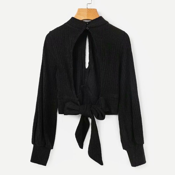 

Open Back Knot Detail Crop Jumper