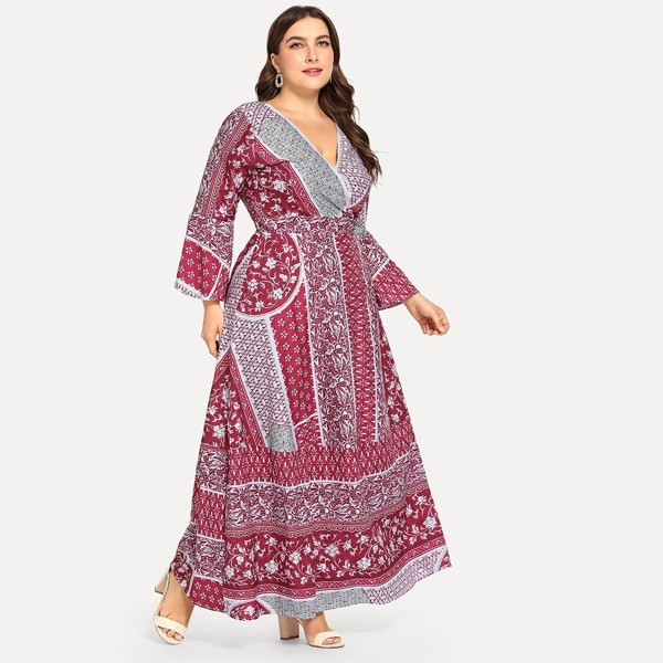

Plus All Over Printed Dress