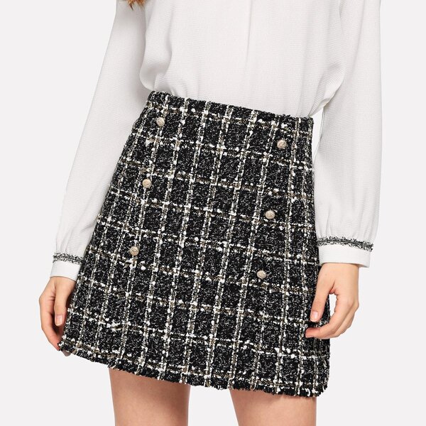 

Plaid Tweed Skirt