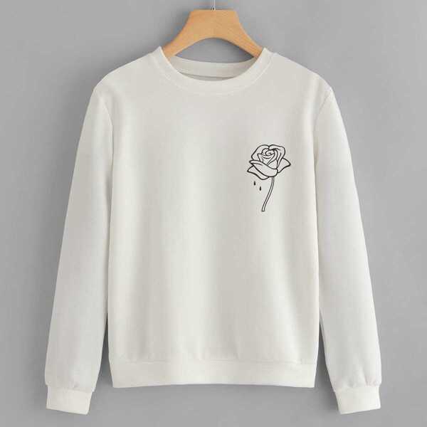 

Rose Print Sweatshirt