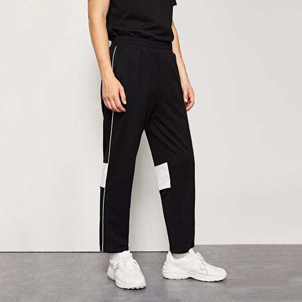 

Men Contrast Tipping Color Block Pants