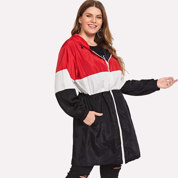 

Plus Zip Color Block Coat