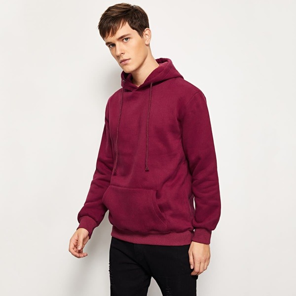 

Men Solid Hooded Sweatshirt
