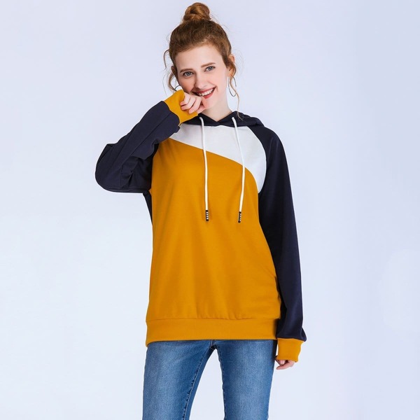 

Color Block Hooded Sweatshirt