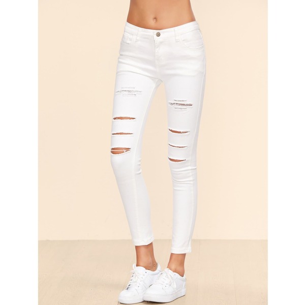 

Destroyed Ankle Jeans