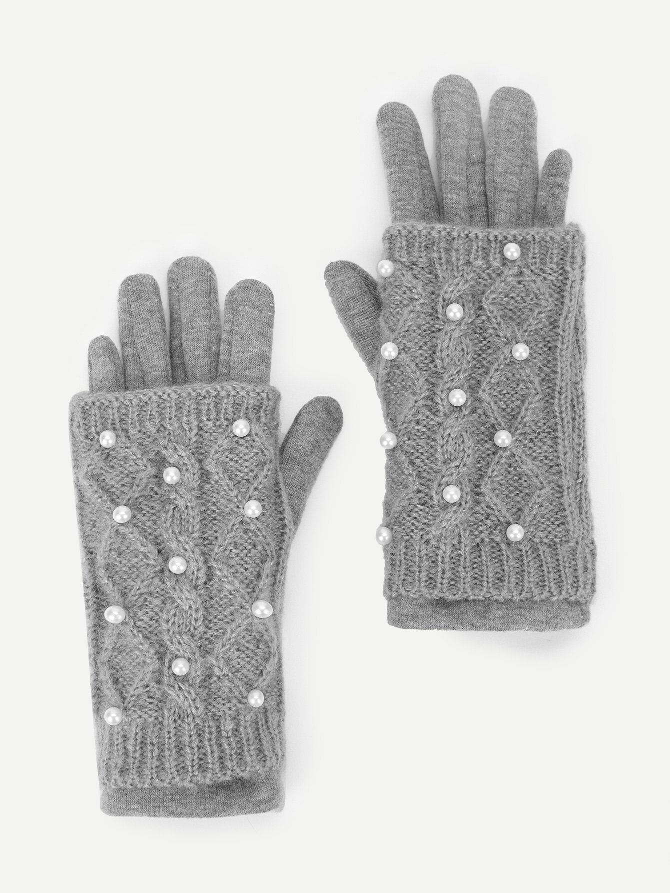 女孩仿珍珠装饰手套