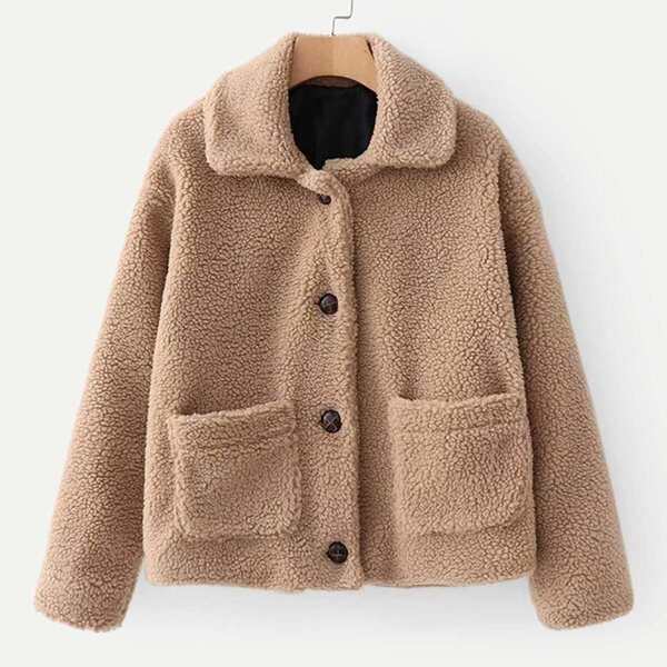 

Pocket Front Teddy Jacket