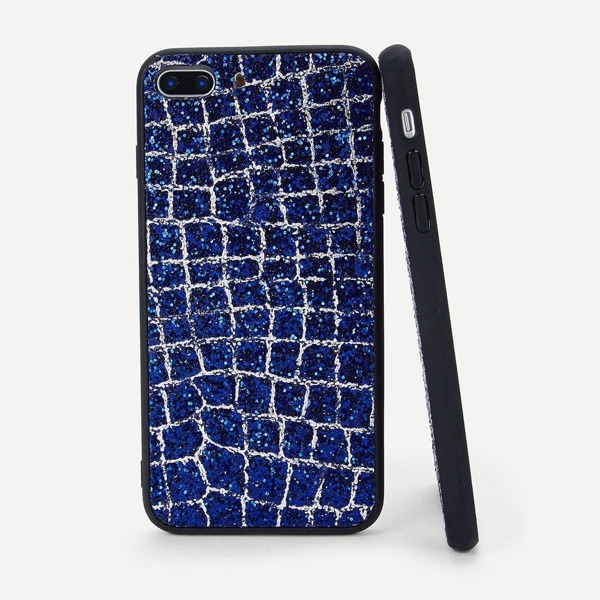

Glitter Plaid Design iPhone Case