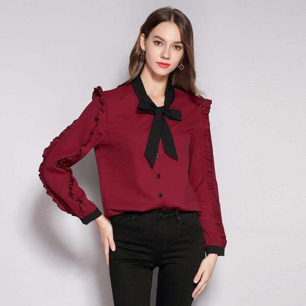 

Bow Tie Neck Frill Shirt