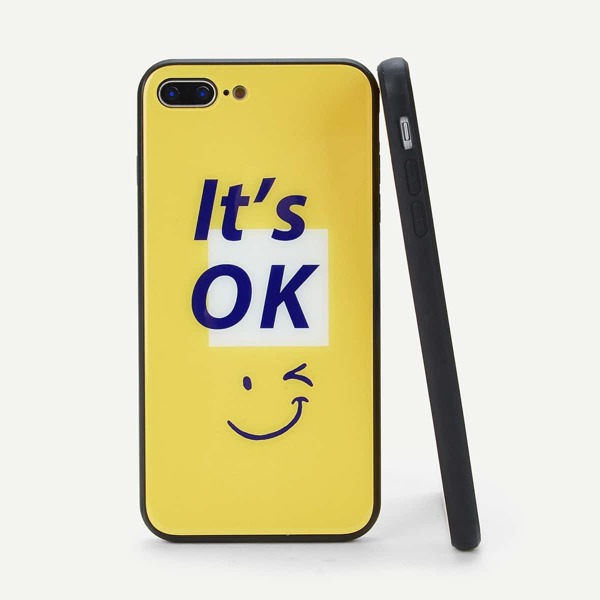 

Letter & Smile Print iPhone Case