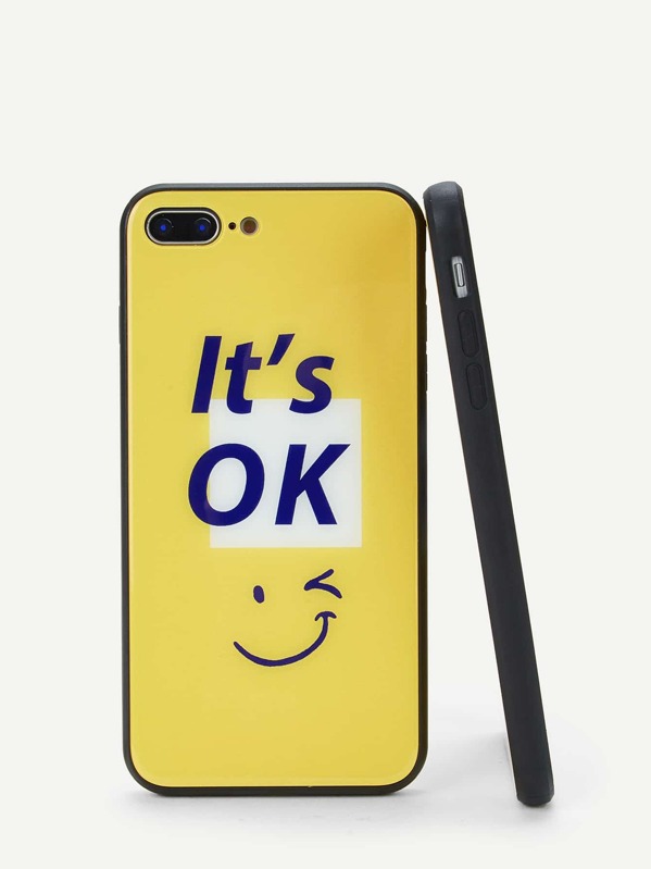 

Корпус сотового телефона для iPhone с принтом букв и улыбки, null