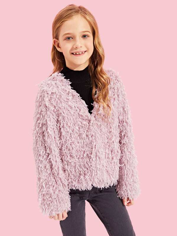 

Girls Faux Fur Jacket, Purple