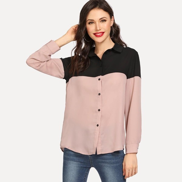 

Two Tone Button Front Shirt