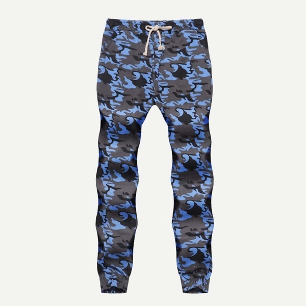 

Men Drawstring Camo Pants, Multicolor
