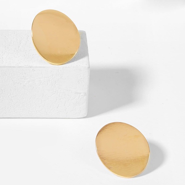 

Plain Round Metal Stud Earrings 1pair, Gold