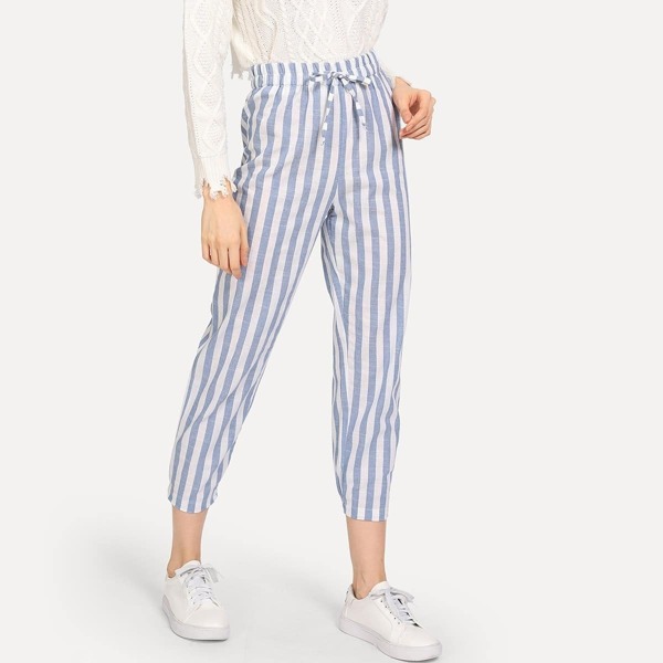 

Tie Waist Striped Pants