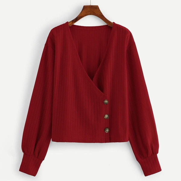 

Surplice Button Side Blouse