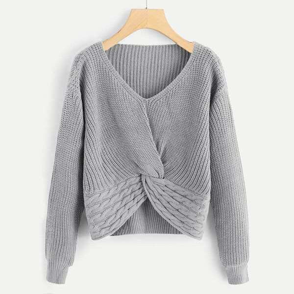 

Twist Detail V Neck Jumper