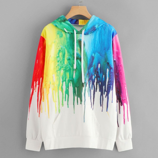 

Paint Drip Print Hoodie