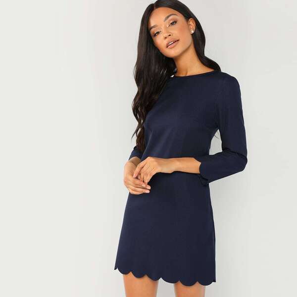

Scallop Trim Tunic Dress