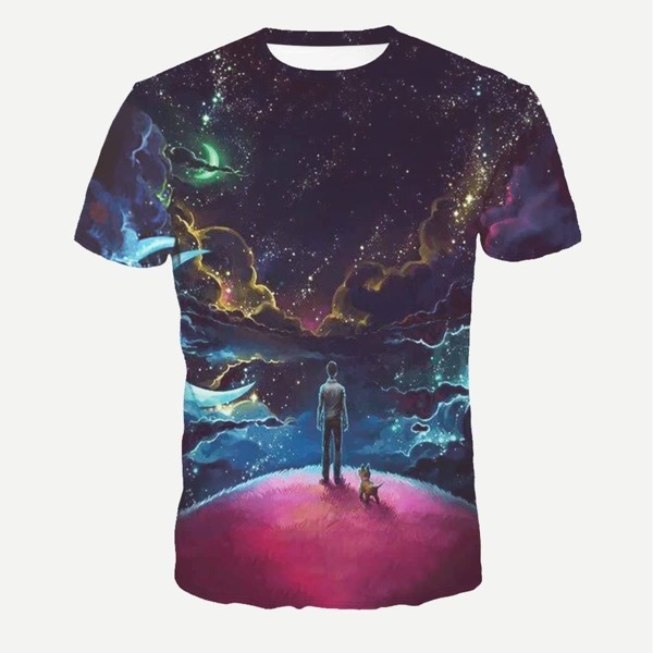 

Men Galaxy Print Tee