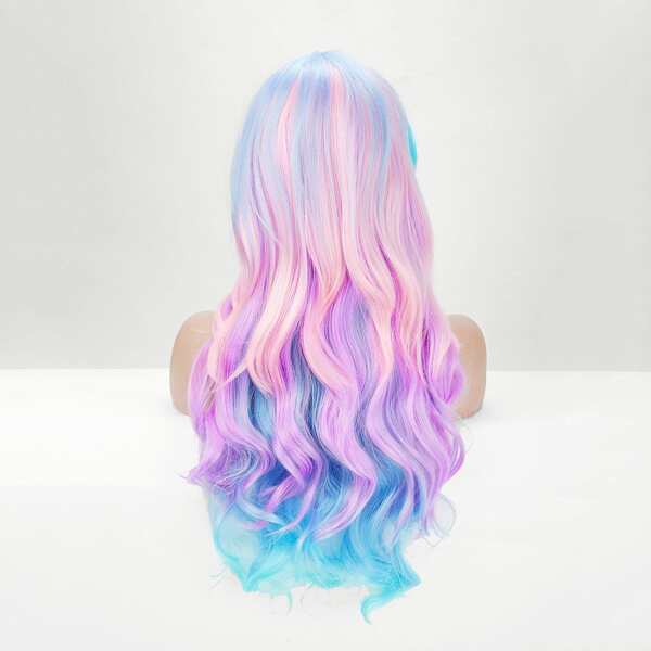 

Two Tone Wave Wig With Bangs, Multicolor