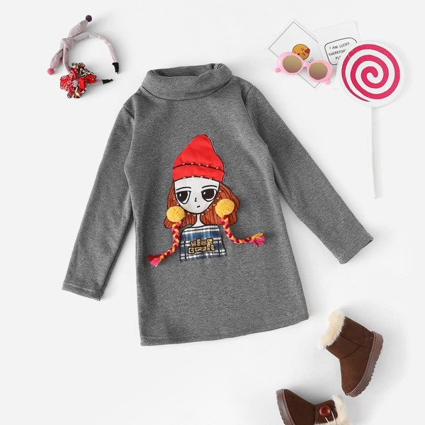 

Toddler Girls Studded Girls Turtleneck Sweatshirt