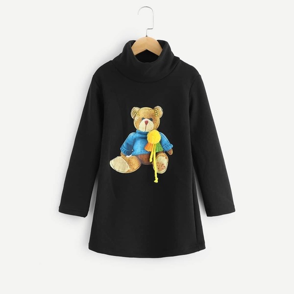 

Toddler Girls Contrast Bear Longline Sweatshirt