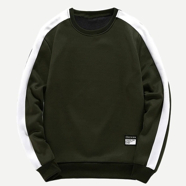 

Men Crew Neck Cut And Sew Sweatshirt