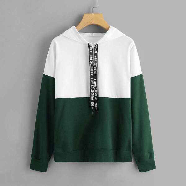 

Letter Taped Decoration Sweatshirt, Multicolor