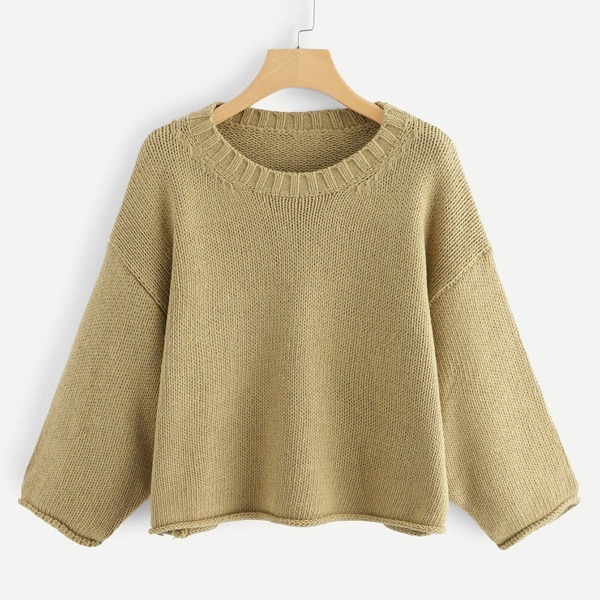 

Round Neck Drop Shoulder Sweater