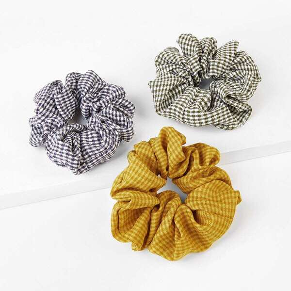 

Gingham Elastic Hair Tie 3pcs