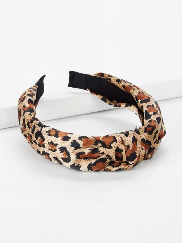 

Knot Leopard Headband, Brown