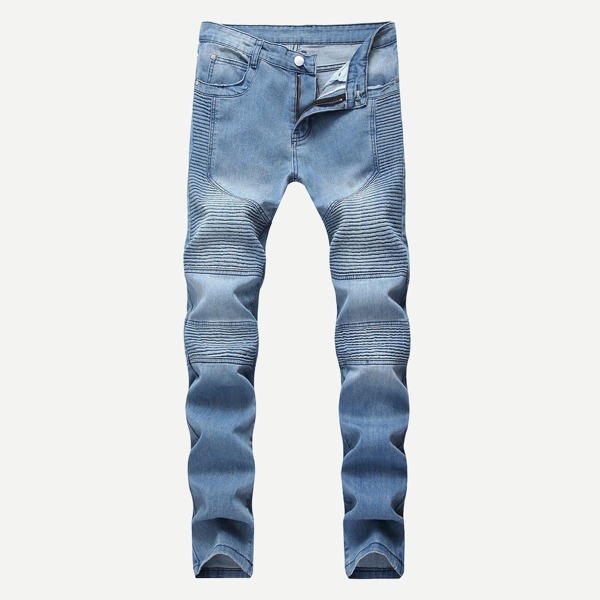 

Men Washed Locomotive Pleats Jeans